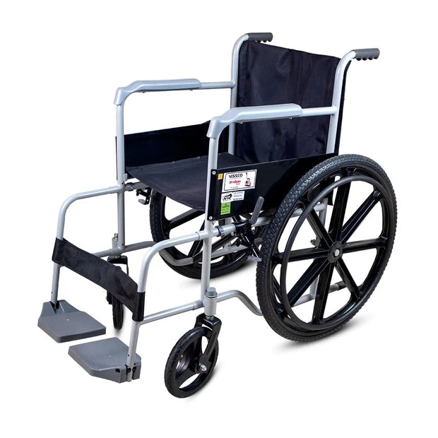 Vissco Model Premium Foldable Wheelchair with Hand Brake
Lightweight Portable Wheelchair with Detachable Footrests