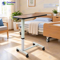 Overbed Table with Adjustable Height & Lockable Wheels | Bedside Patient Table
