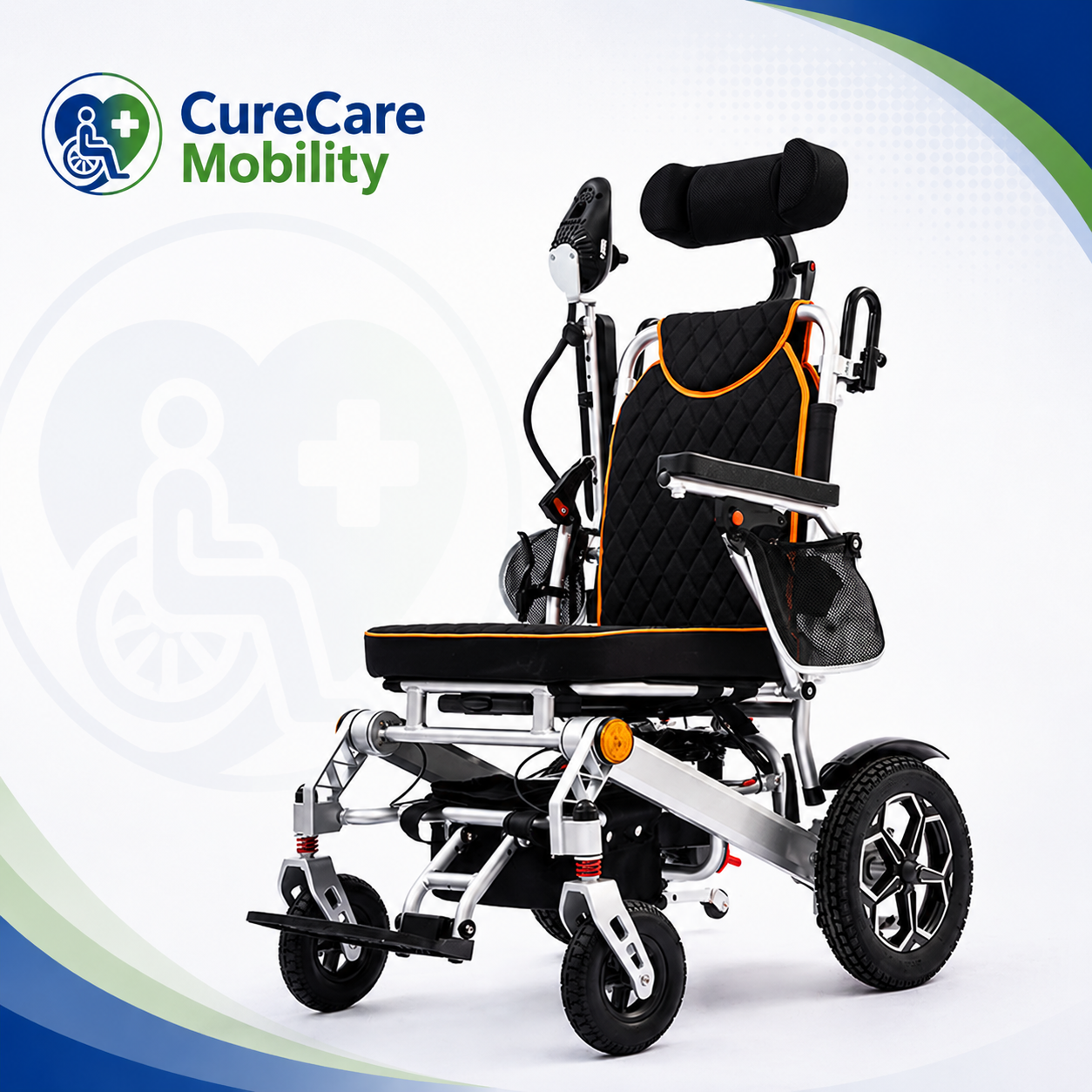 Travel Electric Wheelchair – Aluminium Frame Lithium Battery Foldable Trolley Type