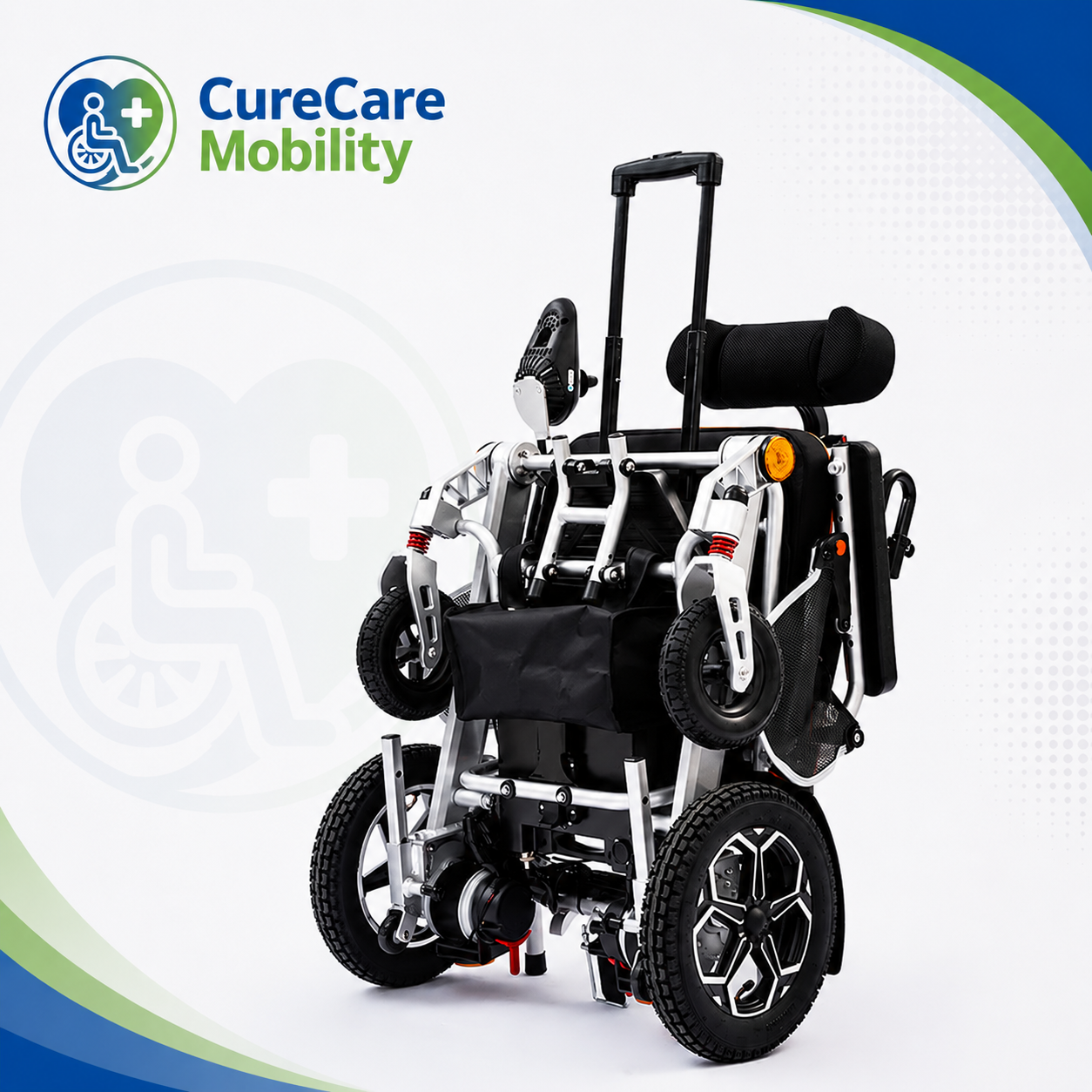 Travel Electric Wheelchair – Aluminium Frame Lithium Battery Foldable Trolley Type