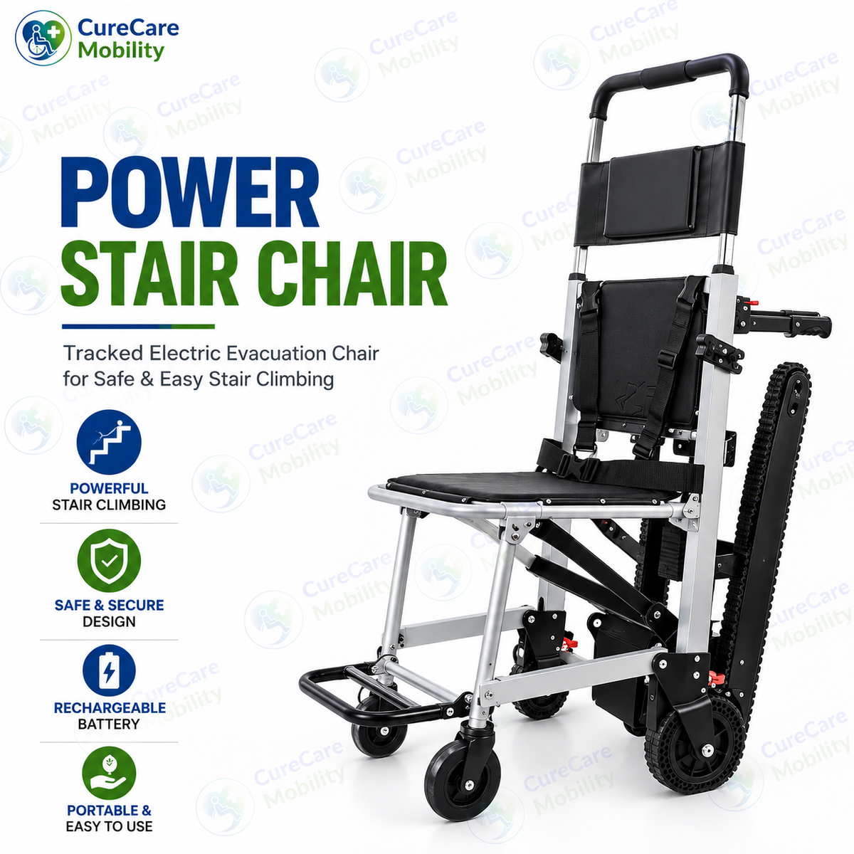 Tracked Multi-angle Adjustable Foldable Electric Evacuation Chair