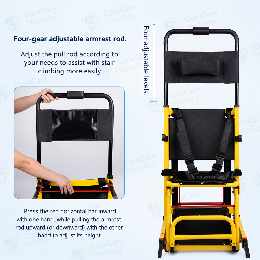 Electric Staircase Climbing Wheelchair - Foldable Battery Powered