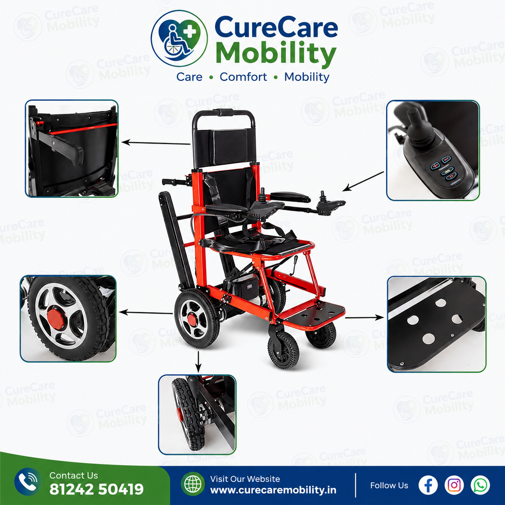 2 in 1 Staircase Lift Wheelchair cum Electric Wheelchair