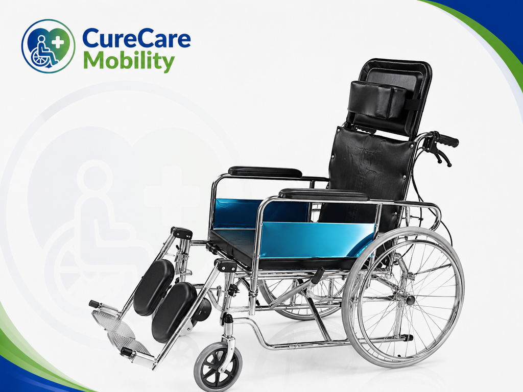 Reclining U Cut Commode Wheelchair
180° Reclining | U Cut Seat | Detachable Armrest & Legrest