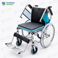 Foldable Commode Wheelchair with Flip-Up Armrest & Removable Commode Bucket