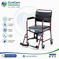 Commode Wheelchair with Detachable Armrest & Footrest
PVC Seat | Folding Commode Chair | 100 kg Load Capacity