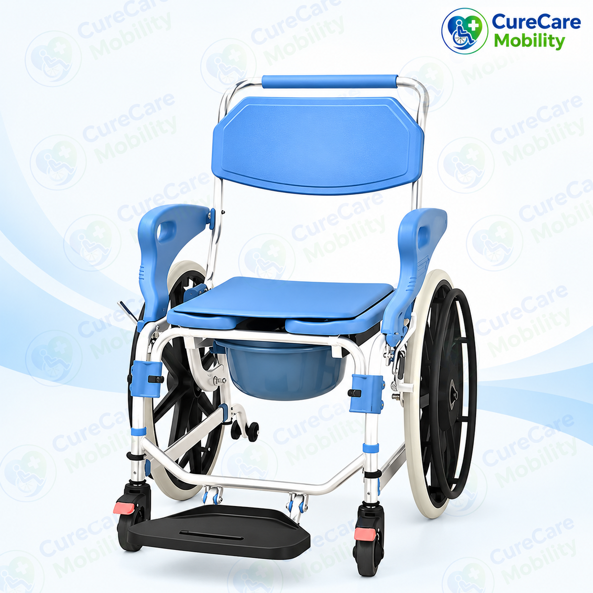 3 in 1 Self-Propelled Aluminium Commode Wheelchair
Foldable Shower Chair, Toilet Chair & Transport Wheelchair