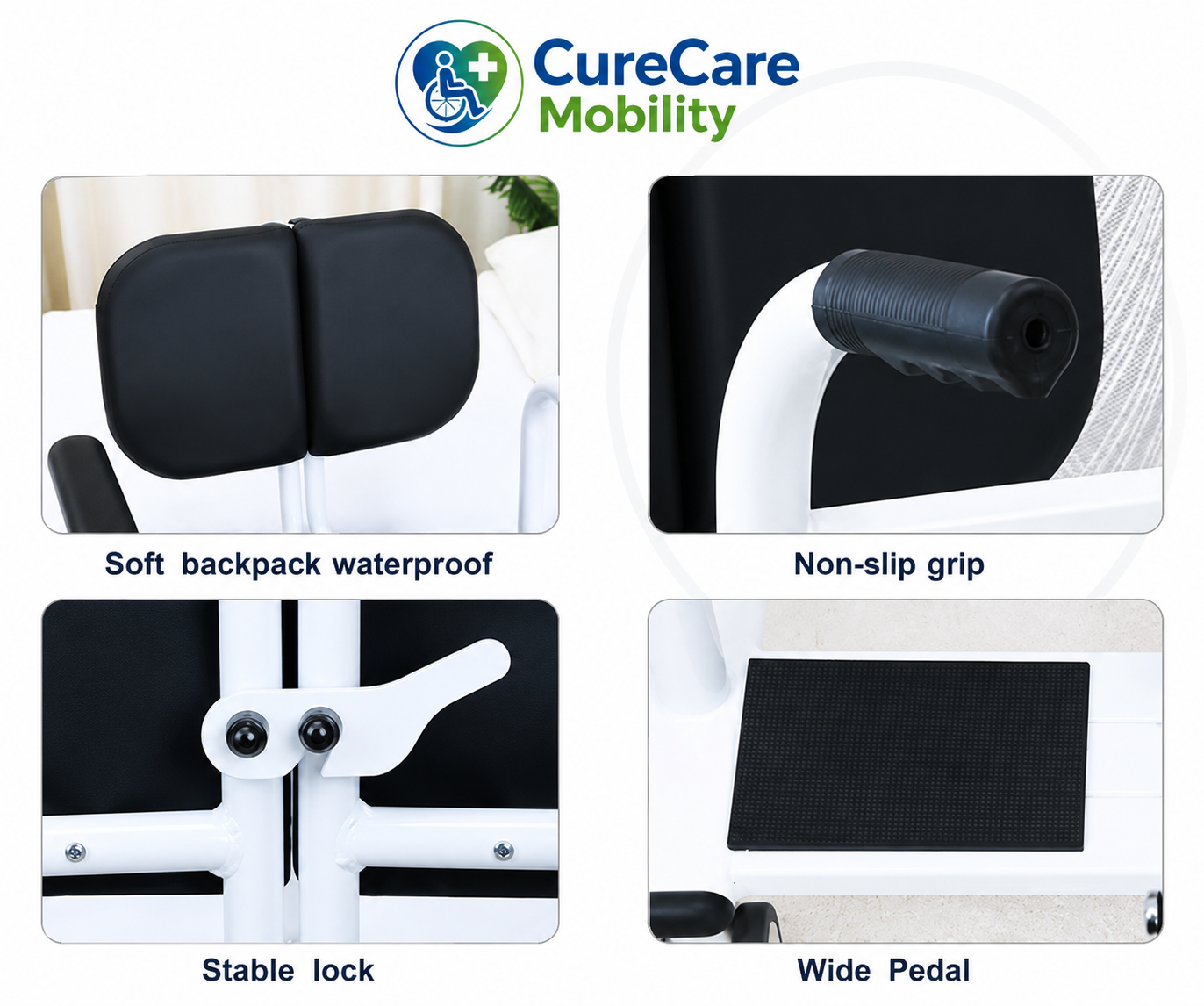 Hydraulic Patient Transfer Wheelchair with Commode & Food Tray | 180° Rotating | Height Adjustable