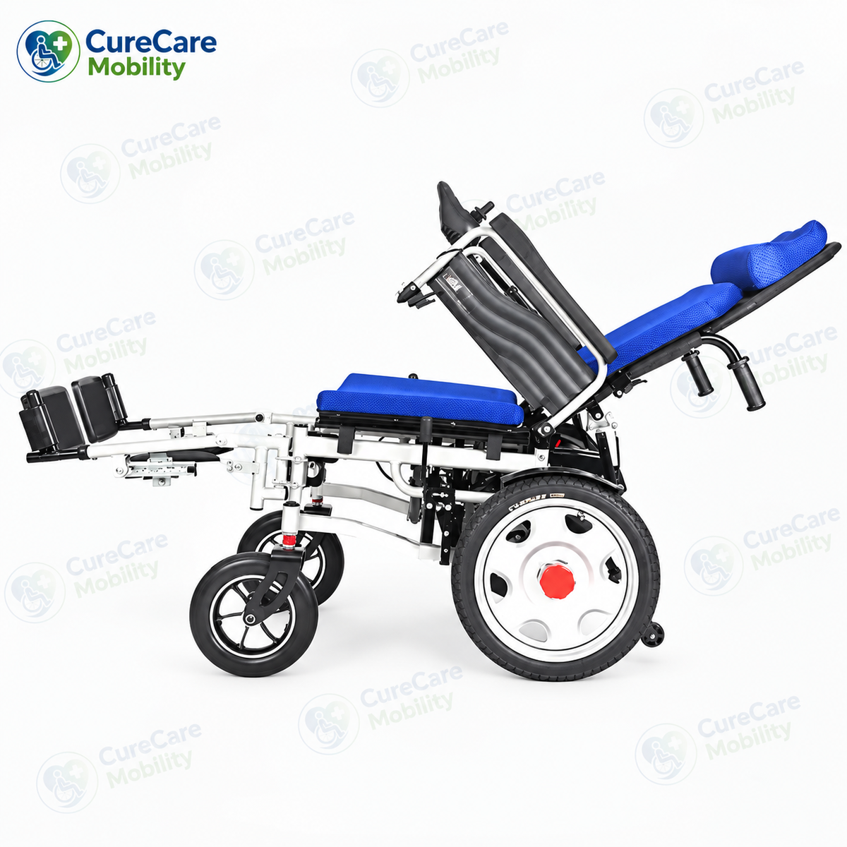 Reclining Electric Wheelchair with Adjustable Backrest & Leg Support