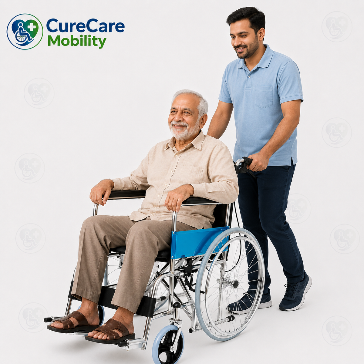 Chrome Plated Wheelchair with Attendant Brake Assist | Foldable Wheelchair