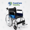 Cushion Seat Wheelchair with Attendant Brake Assist | Foldable Manual Wheelchair