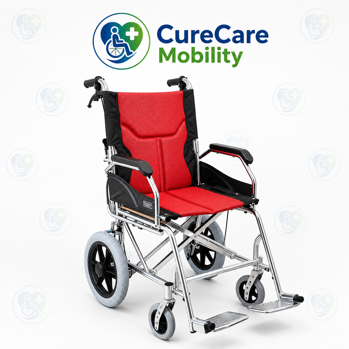Lightweight Aluminium Transit Wheelchair | Foldable Wheelchair with Drop-Back Handle