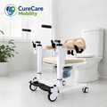 Patient Transfer Wheelchair - Hand Hydraulic with Commode