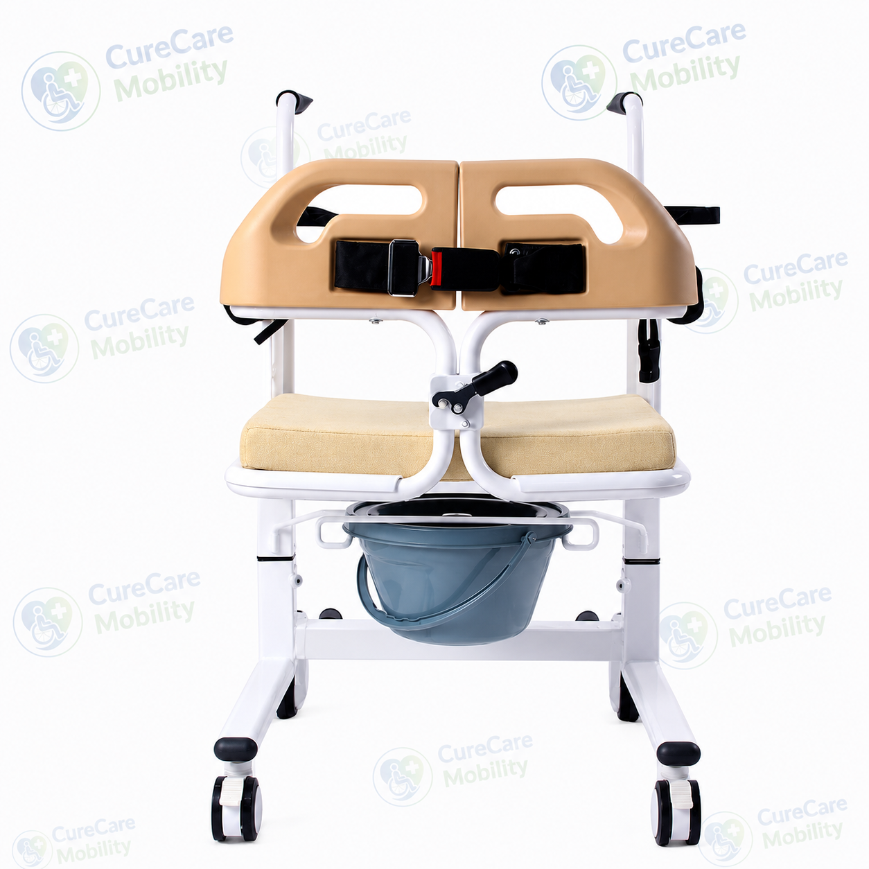 Patient Transfer Wheelchair - Hand Hydraulic with Commode