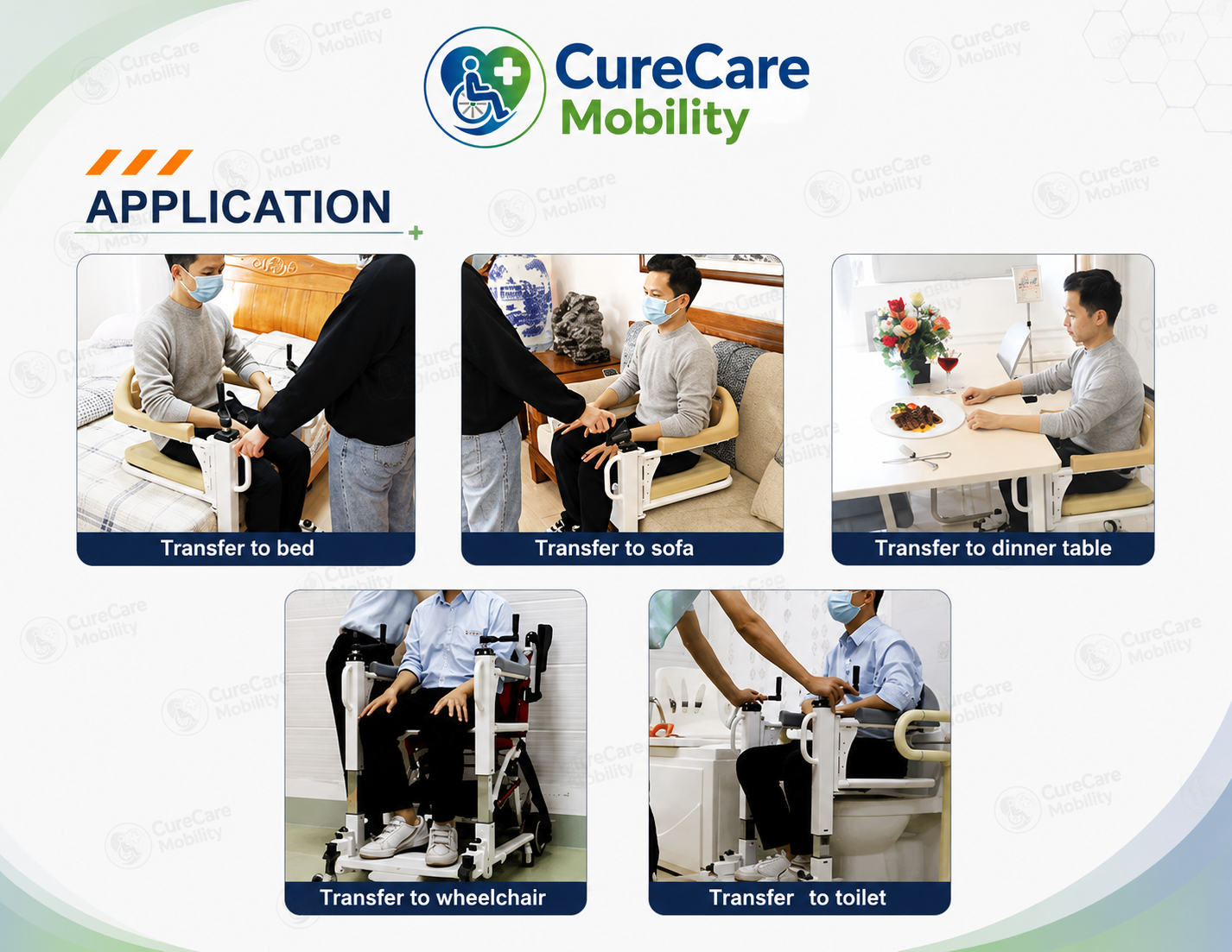 Patient Transfer Wheelchair - Hand Hydraulic with Commode