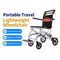 Lightweight Aluminium Foldable Wheelchair | Compact Travel Wheelchair with Elevating Leg Rest