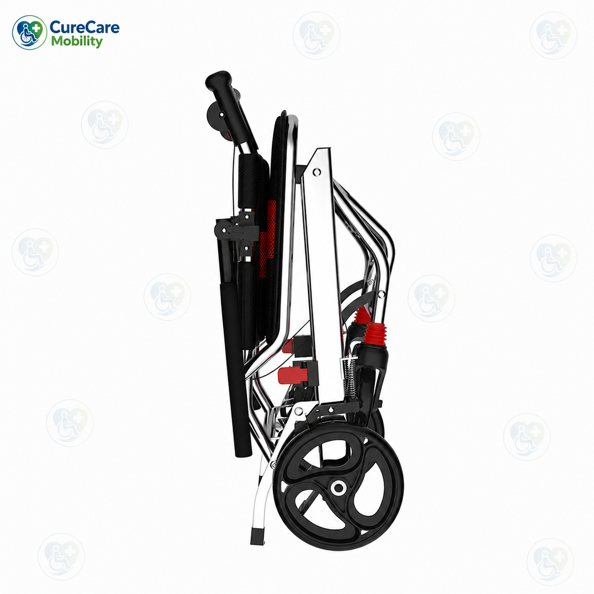 Lightweight Aluminium Foldable Wheelchair | Compact Travel Wheelchair with Elevating Leg Rest