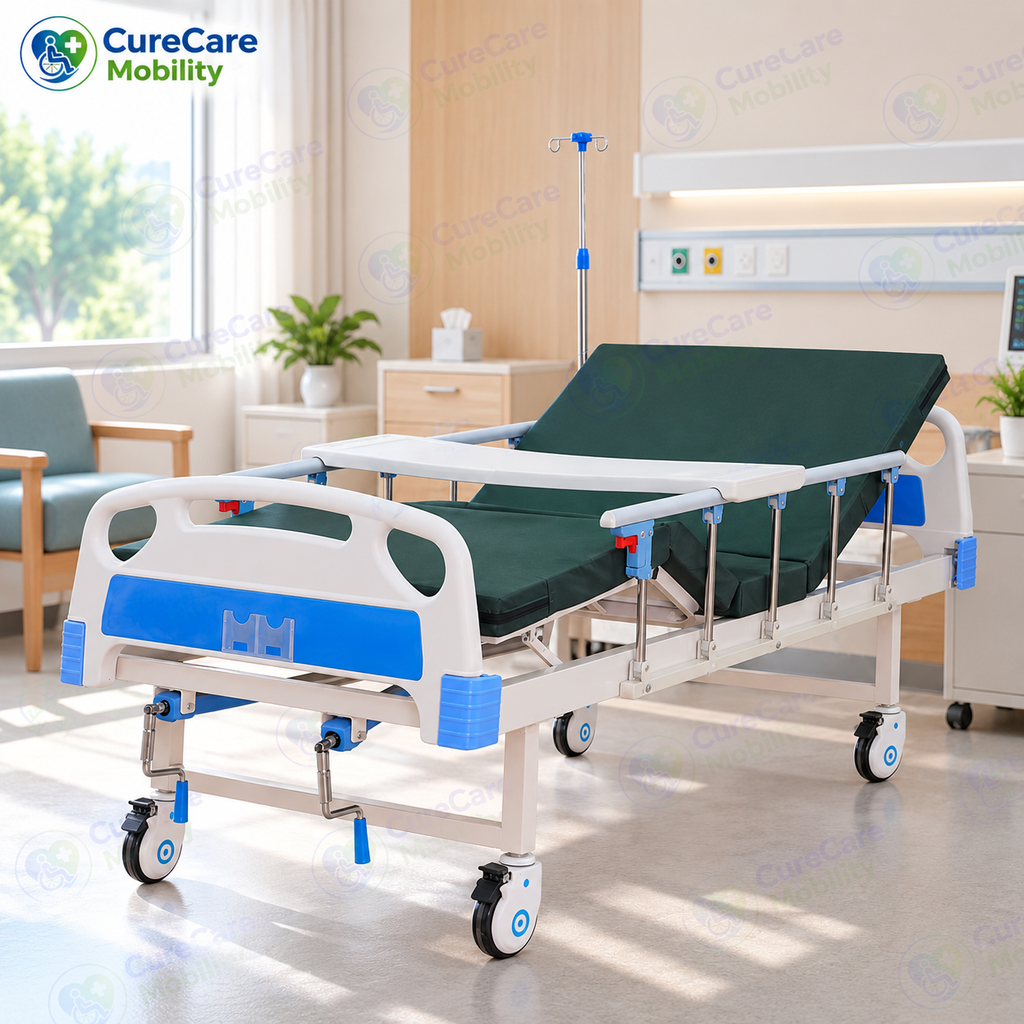Premium Double Fowler Cot with Wheels for Home & Hospital Use