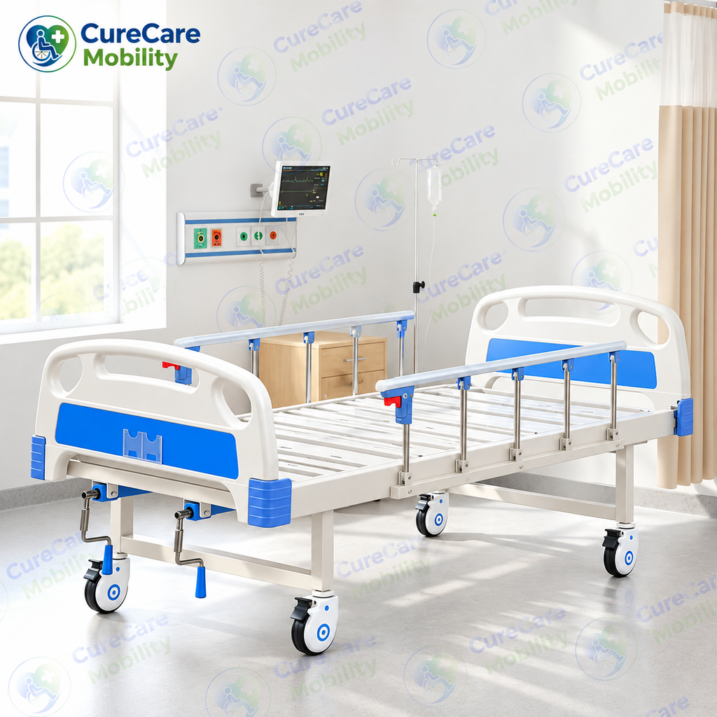 Premium Double Fowler Cot with Wheels for Home & Hospital Use