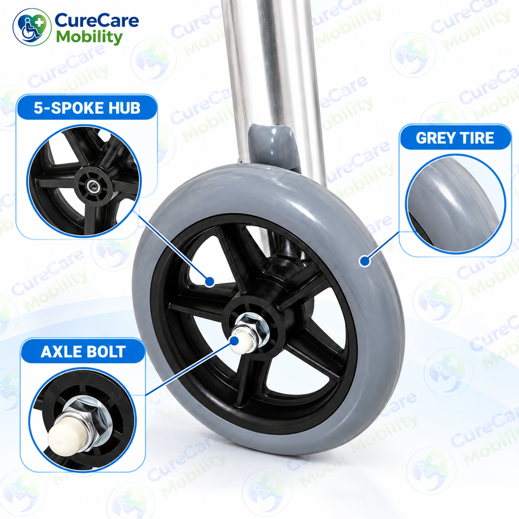 Aluminium Folding Wheel Walker
Height Adjustable Lightweight Walking Frame with Front Wheels