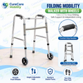 Aluminium Folding Wheel Walker
Height Adjustable Lightweight Walking Frame with Front Wheels
