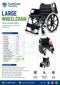 Heavy Duty Folding Wheelchair
Extra Wide Seat | Flip-Up Armrests | 150kg Weight Capacity | 24" PU Mag Wheels