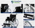 Lightweight Foldable Aluminium Wheelchair with Flip-Up Armrest & Detachable Footrest