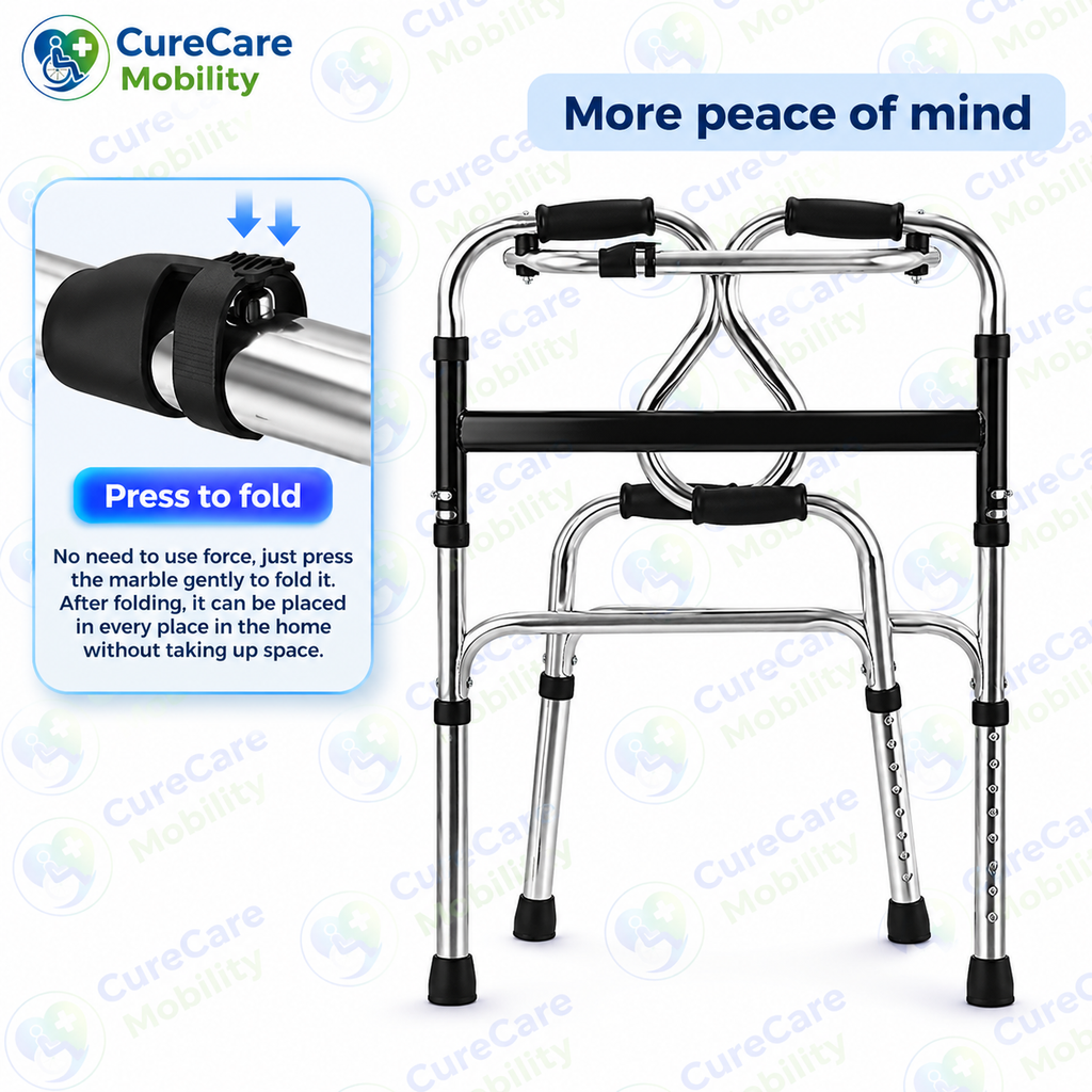 Foldable Step Walker Adjustable Height