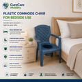 Plastic PVC Commode Toilet Chair with Removable Bucket | Portable Toilet Chair for Elderly & Patients