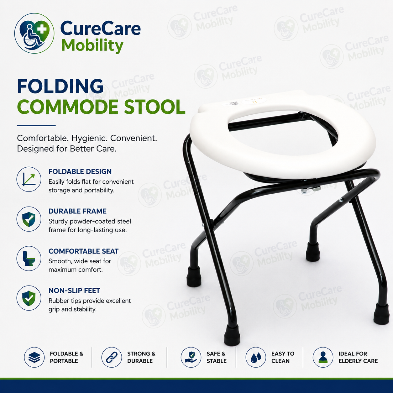 Foldable Commode Toilet Stool for Indian Toilets | Portable Toilet Support Stool | 80 kg Capacity