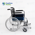 Foldable Self Drive Wheelchair - Chrome Plated Steel Manual Wheelchair