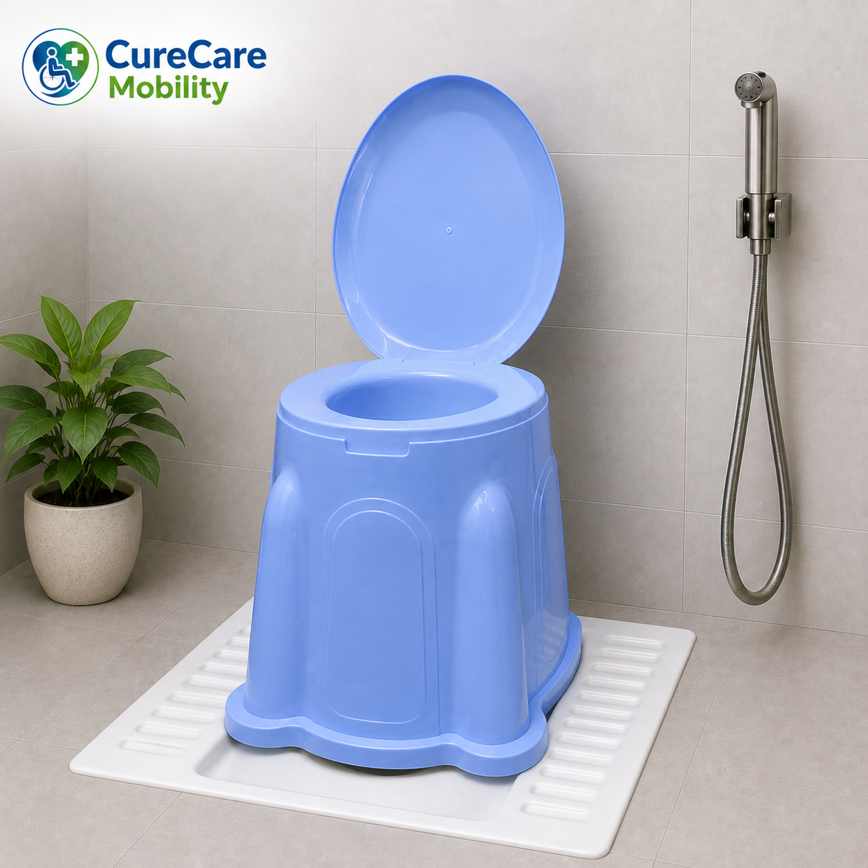 Indian Toilet to Western Toilet Converter | Plastic Commode Stool | 120kg Capacity