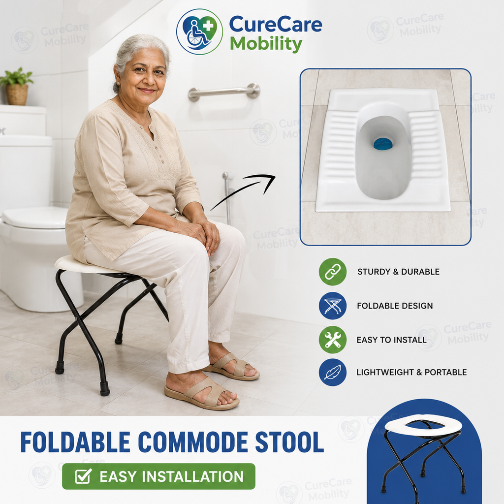 Foldable Commode Toilet Stool for Indian Toilets | Portable Toilet Support Stool | 80 kg Capacity