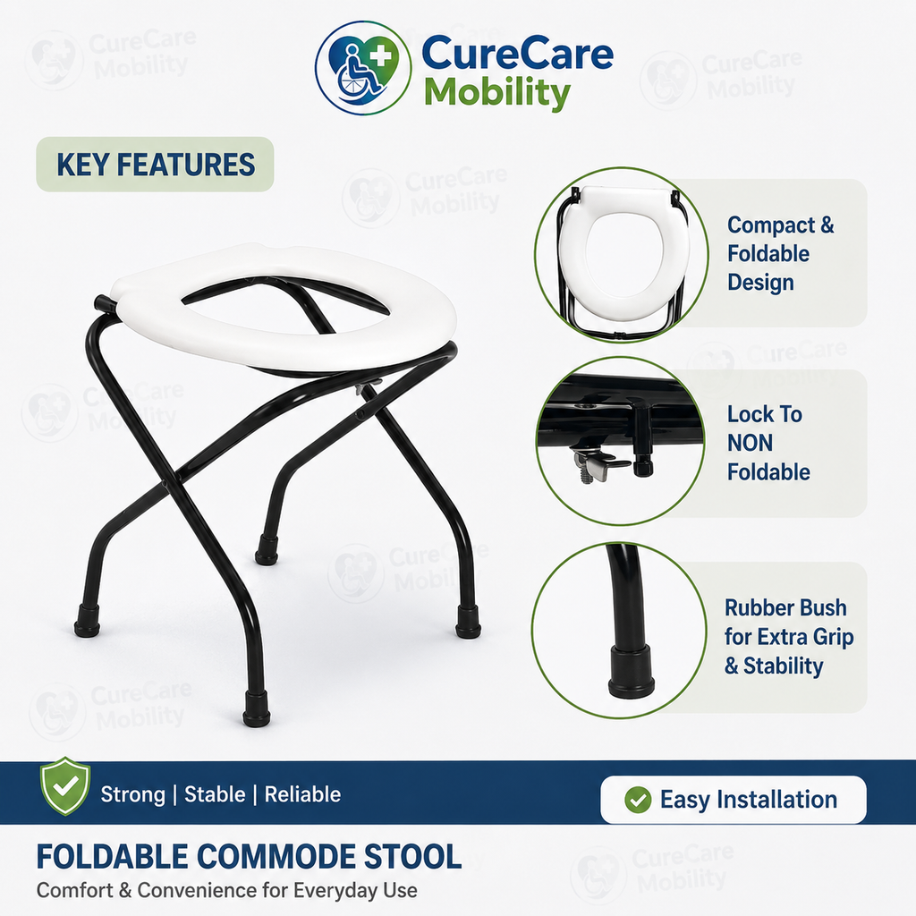 Foldable Commode Toilet Stool for Indian Toilets | Portable Toilet Support Stool | 80 kg Capacity