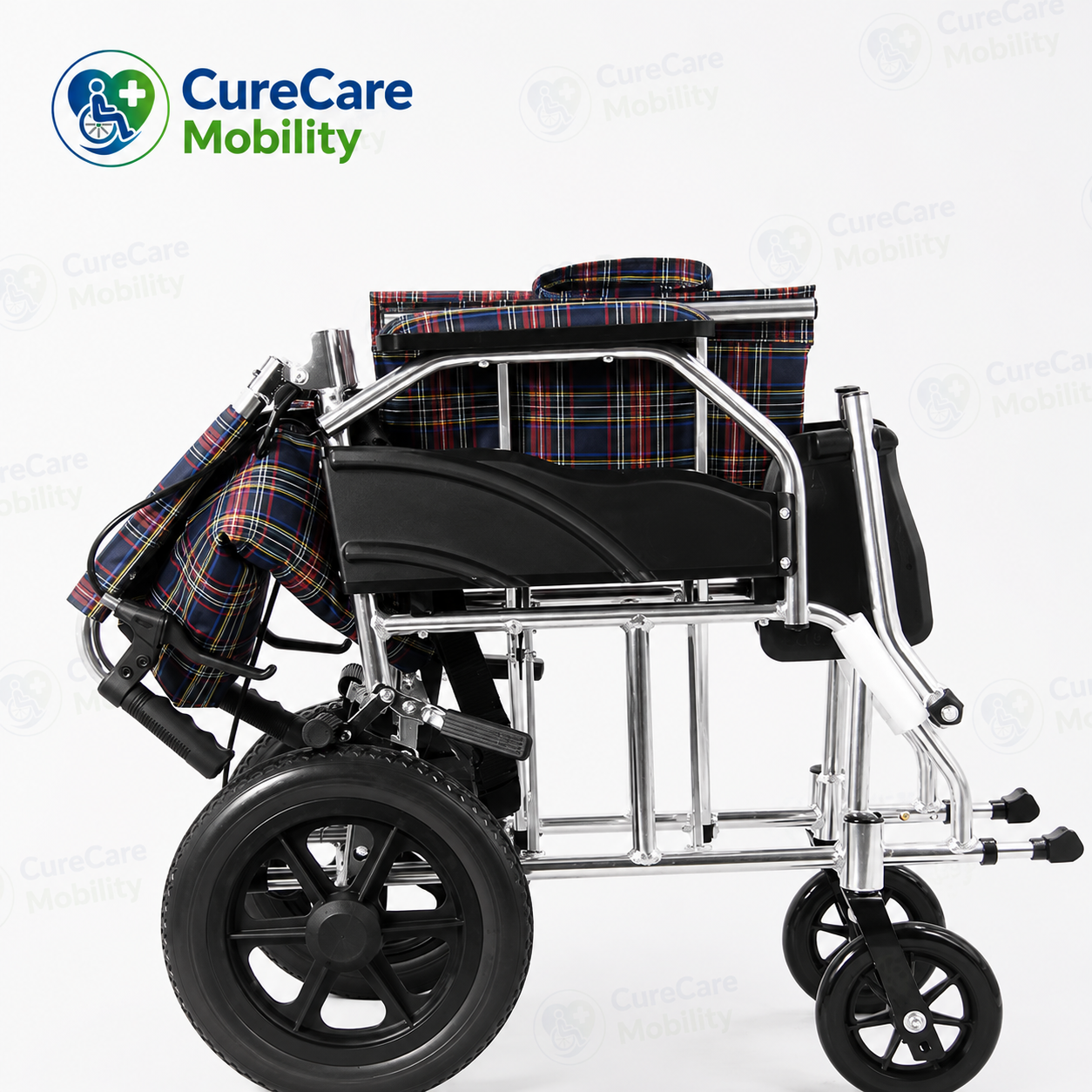 Lightweight Foldable Aluminium Attendant Wheelchair with Hand Brakes