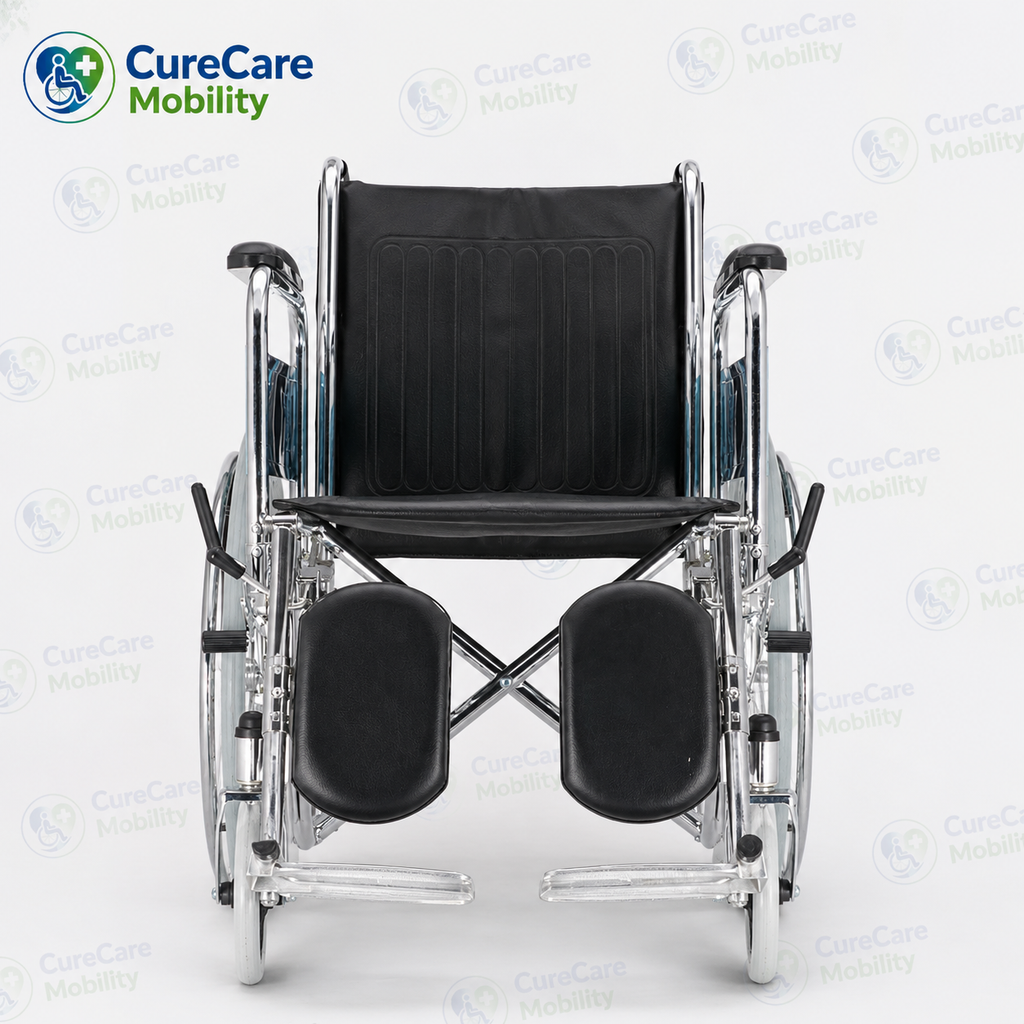 Orthopaedic Foldable Wheelchair with Detachable Armrest & Elevating Leg Rest