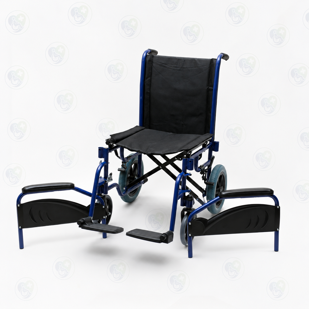 Foldable Wheelchair with Removable Arm & Foot Rest | Lightweight Transport Wheelchair