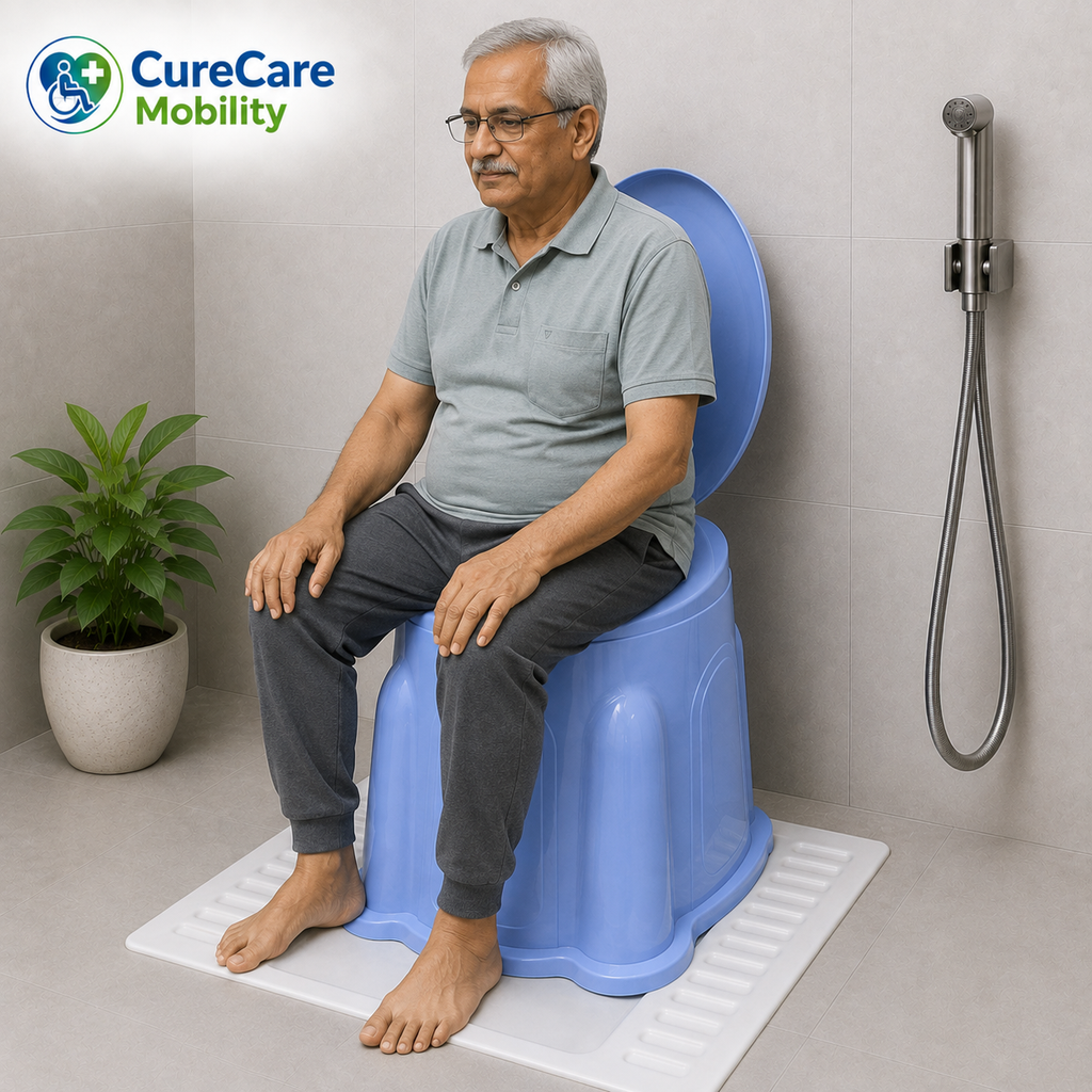 Indian Toilet to Western Toilet Converter | Plastic Commode Stool | 120kg Capacity