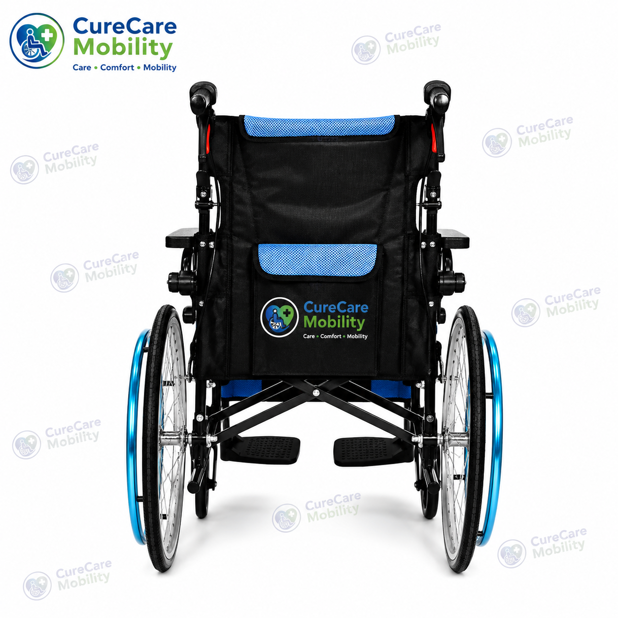 Travel Wheelchair with Attendant Brake | Foldable | Flip-Up Armrest & Footrest