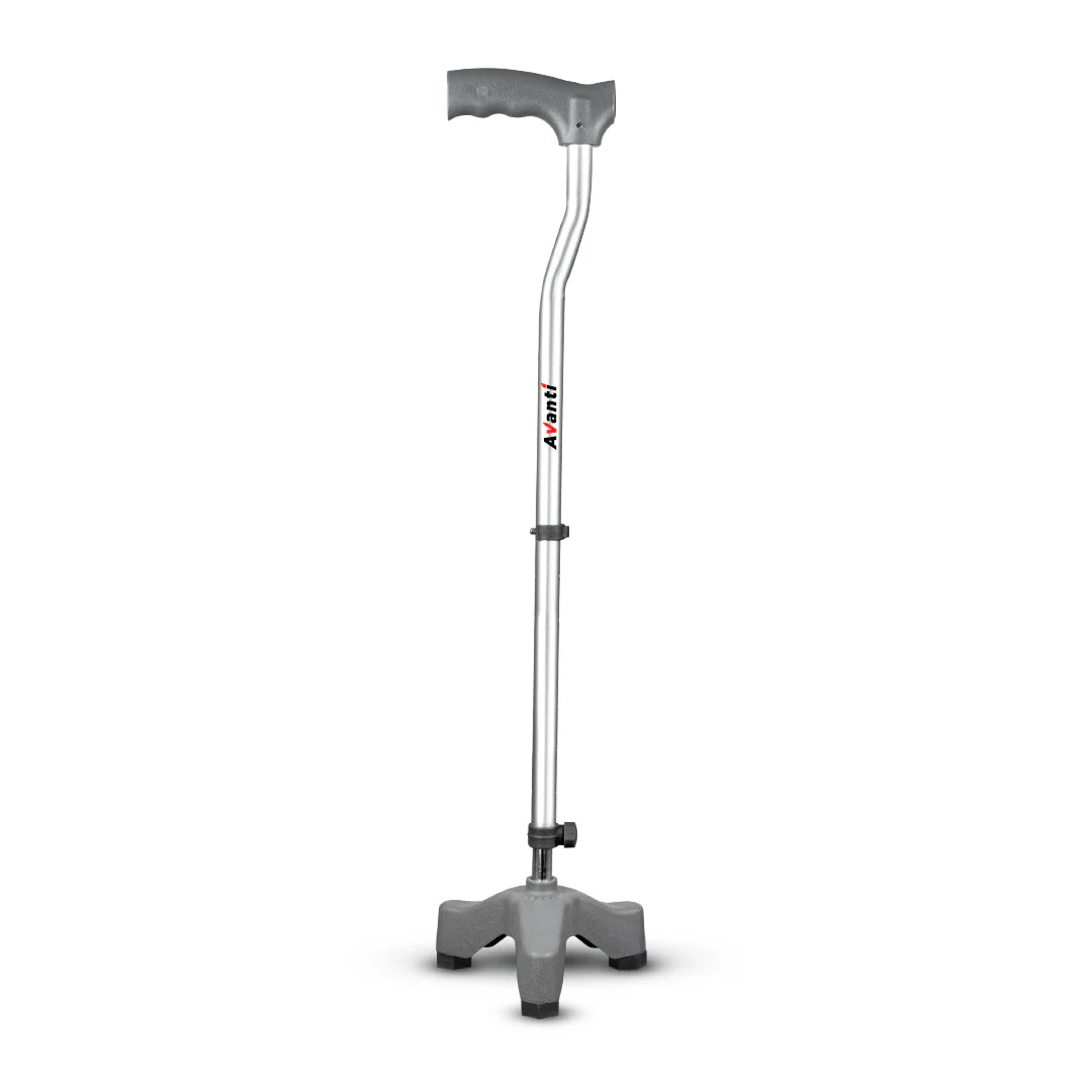 Vissco L Shape Tripod Stick for Physically Challeged | Light Weight & Adjustable Height (Grey)