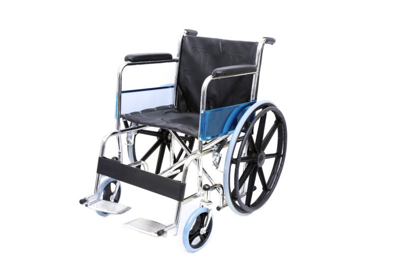 Foldable Wheelchair - Chrome Plated Mag Wheel Self Drive Wheelchair